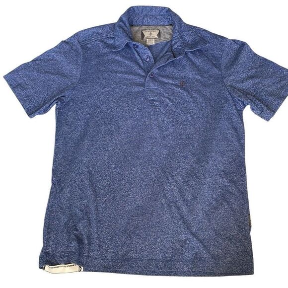 EUC! Volcom Boys Short Sleeve 3 Button Heathered Blue Polo Shirt Size M - Picture 1 of 6